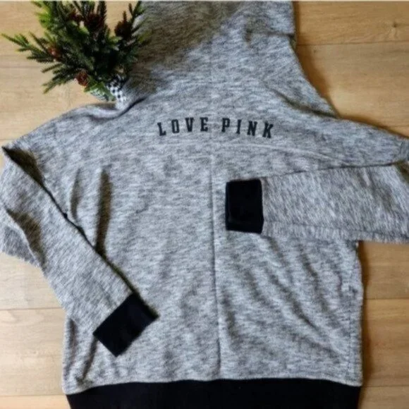 Pink Victorias Secret Logo Pullover Cowl Neck Sweatshirt L - Picture 4 of 4